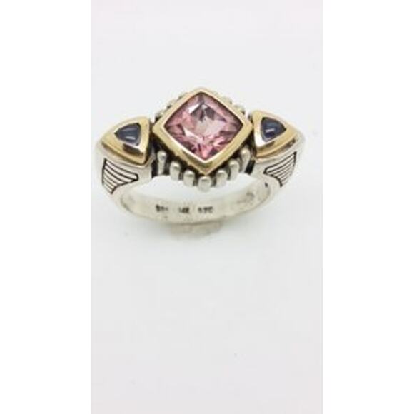 Genuine Morganite Star Sapphire 14K 925 ss Ring - Picture 3 of 5